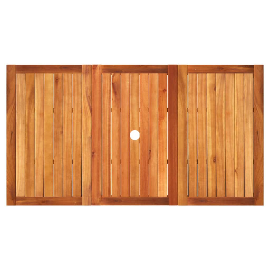 vidaXL Table de jardin Gris 140x80x75 cm Résine tressée Bois d'acacia