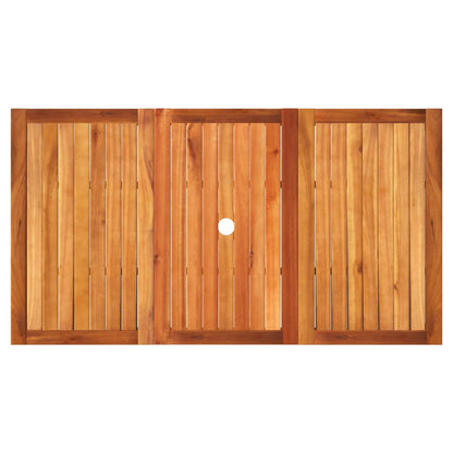 vidaXL Table de jardin Gris 140x80x75 cm Résine tressée Bois d'acacia