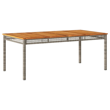 vidaXL Table de jardin gris 180x90x75 cm résine tressée bois d'acacia