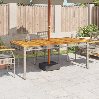vidaXL Table de jardin gris 180x90x75 cm résine tressée bois d'acacia