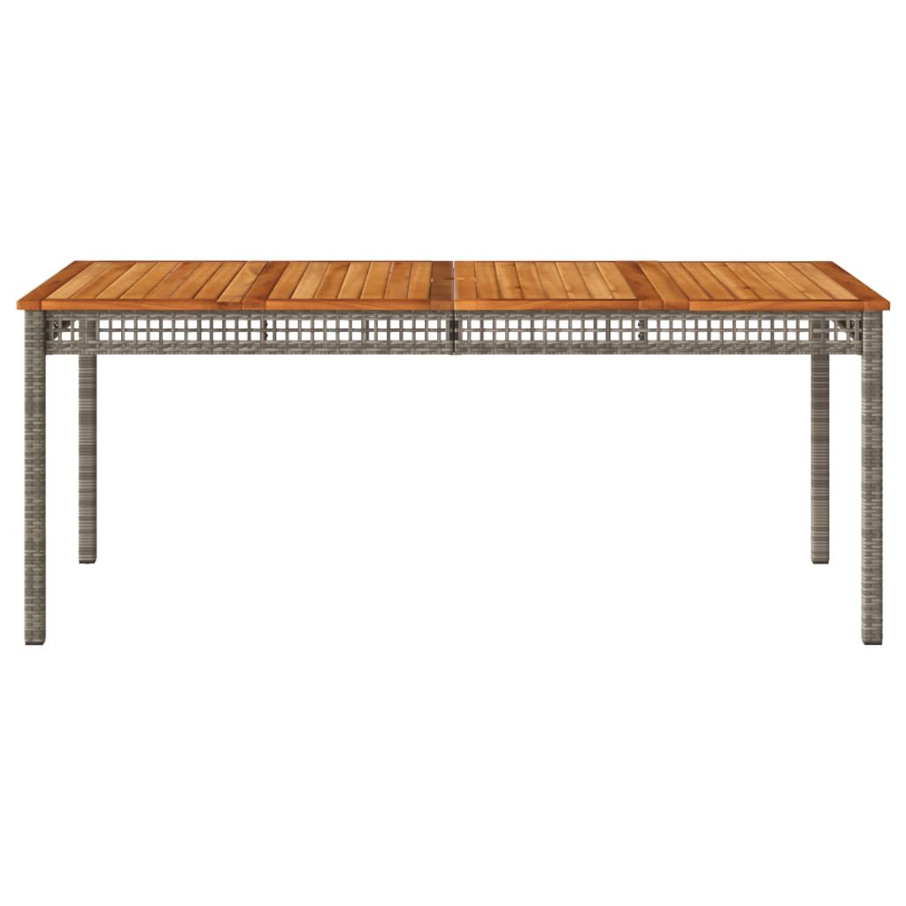 vidaXL Table de jardin gris 180x90x75 cm résine tressée bois d'acacia