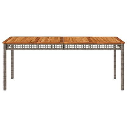 vidaXL Table de jardin gris 180x90x75 cm résine tressée bois d'acacia