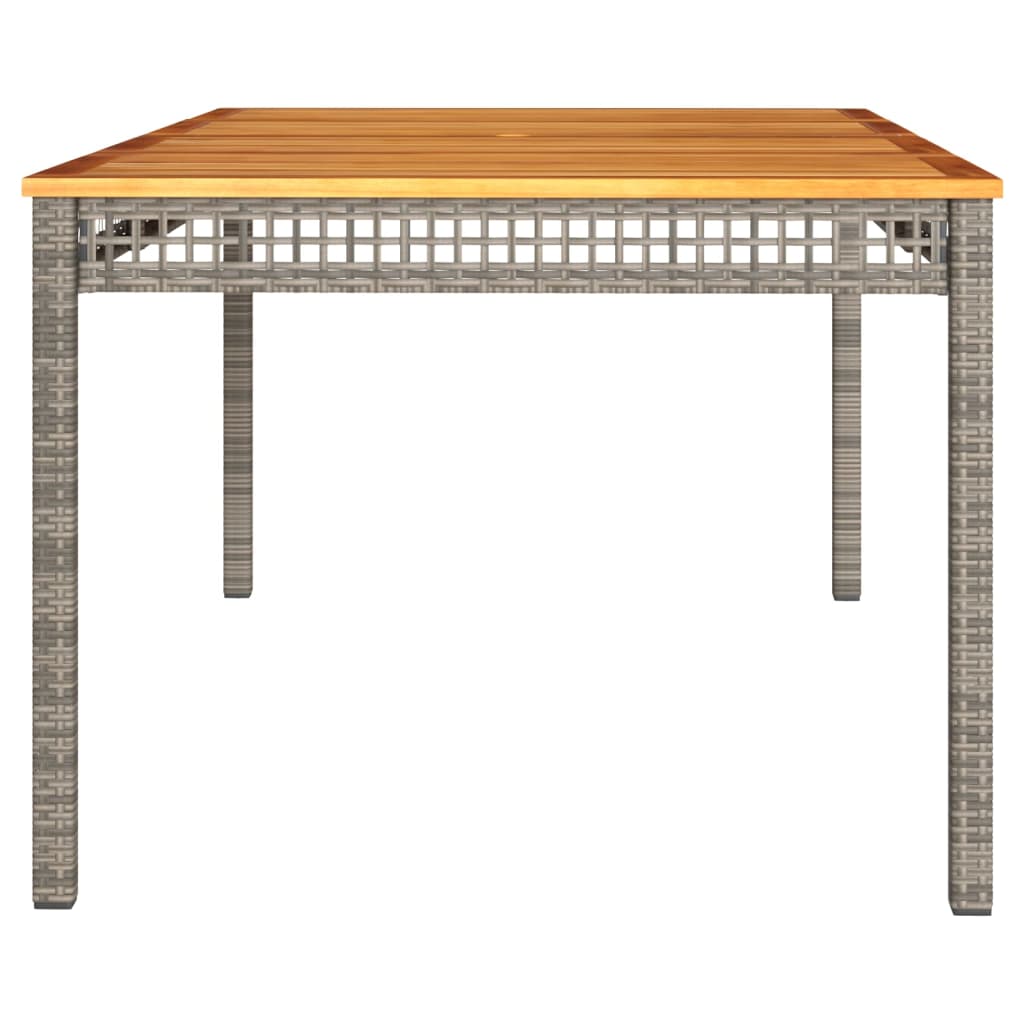 vidaXL Table de jardin gris 180x90x75 cm résine tressée bois d'acacia