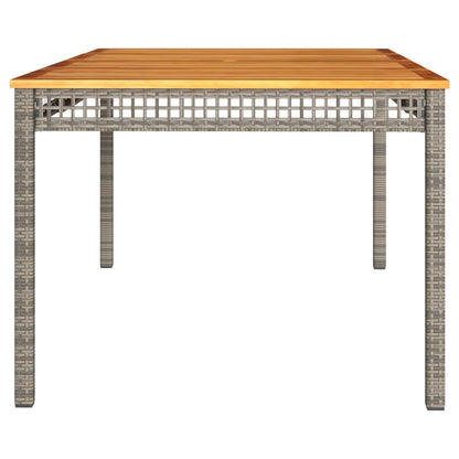 vidaXL Table de jardin gris 180x90x75 cm résine tressée bois d'acacia
