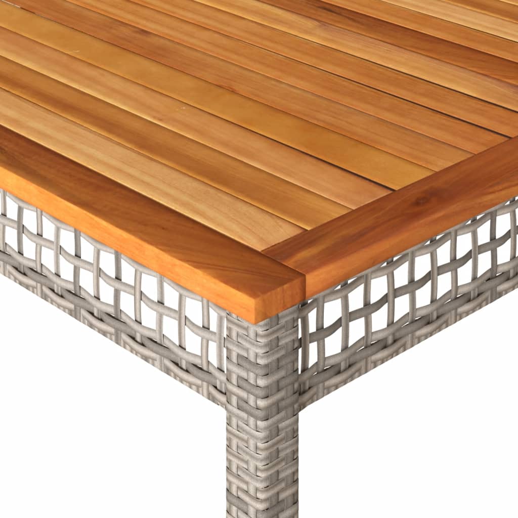 vidaXL Table de jardin gris 180x90x75 cm résine tressée bois d'acacia