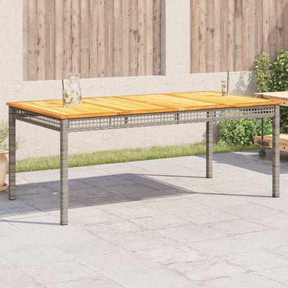 vidaXL Table de jardin gris 180x90x75 cm résine tressée bois d'acacia