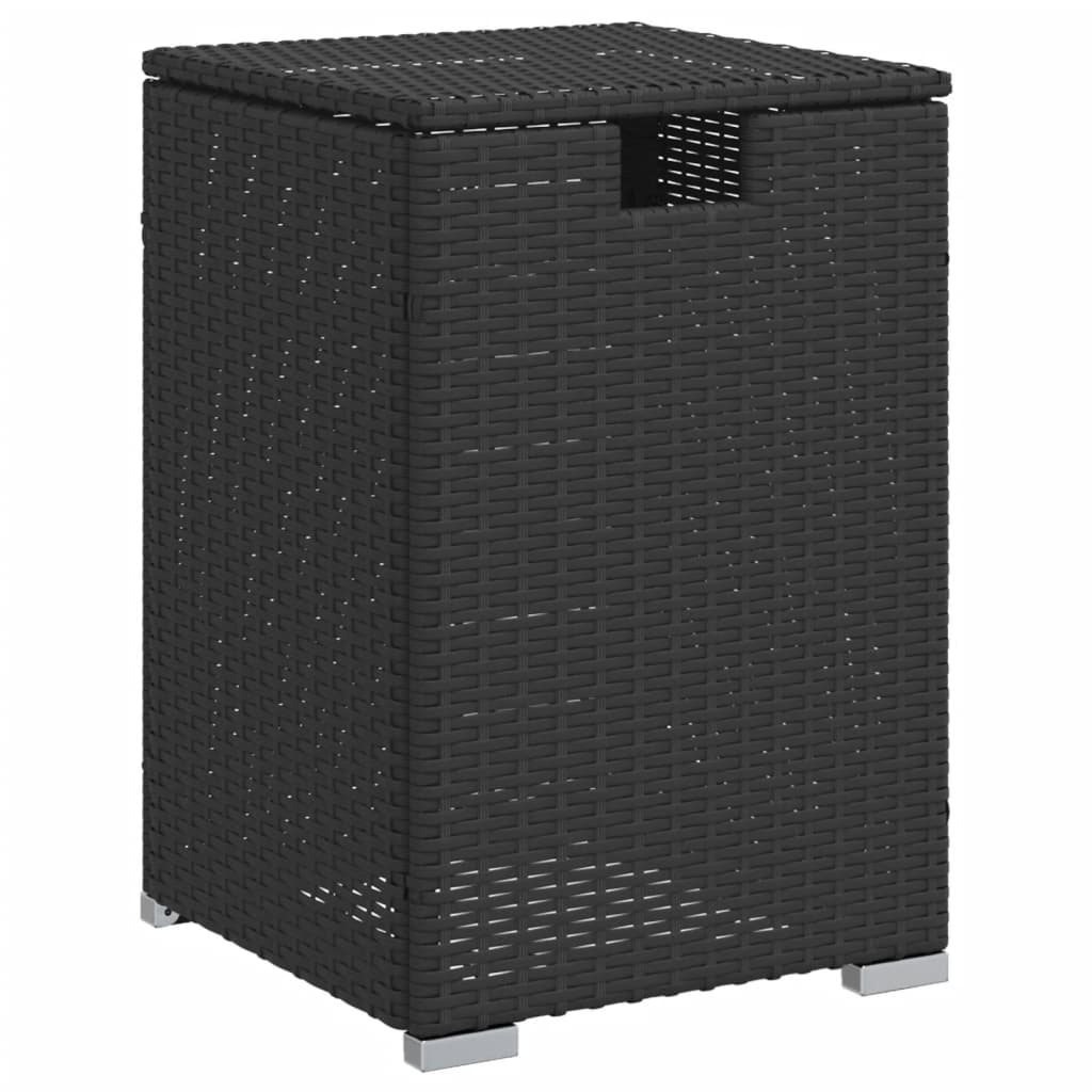 vidaXL Table cache-bouteille de gaz propane en résine tressée noire 40x40x60 cm