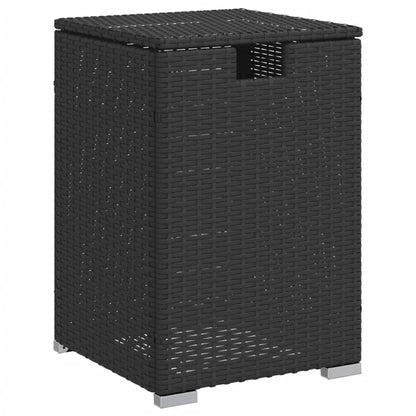vidaXL Table cache-bouteille de gaz propane en résine tressée noire 40x40x60 cm