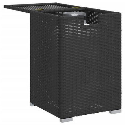 vidaXL Table cache-bouteille de gaz propane en résine tressée noire 40x40x60 cm