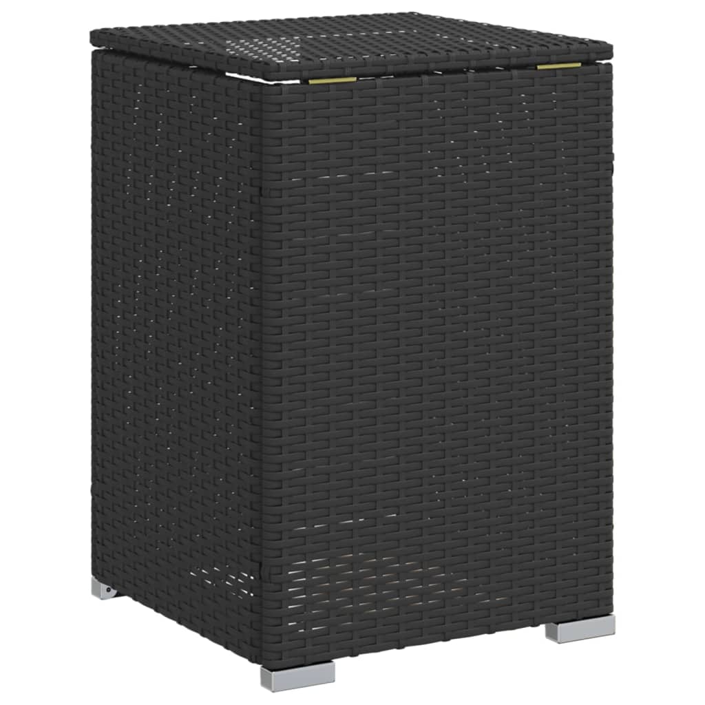 vidaXL Table cache-bouteille de gaz propane en résine tressée noire 40x40x60 cm