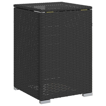 vidaXL Table cache-bouteille de gaz propane en résine tressée noire 40x40x60 cm