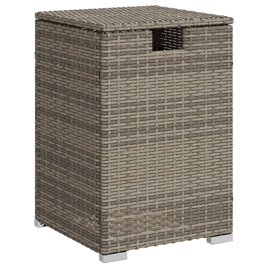 vidaXL Table cache-bouteille de gaz propane gris 40x40x60 cm rotin PE