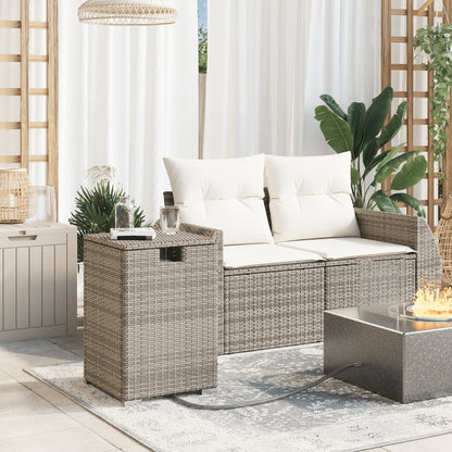 vidaXL Table cache-bouteille de gaz propane gris 40x40x60 cm rotin PE