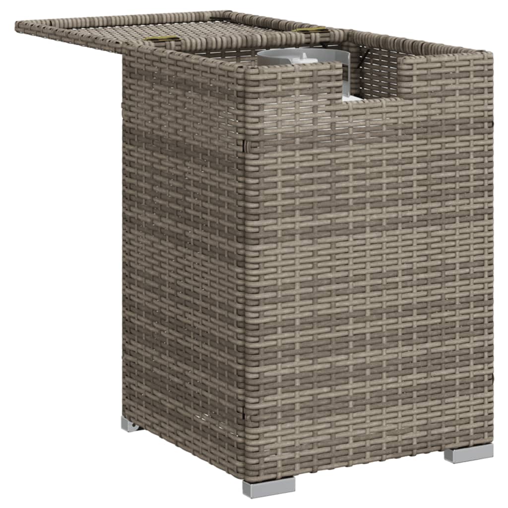 vidaXL Table cache-bouteille de gaz propane gris 40x40x60 cm rotin PE