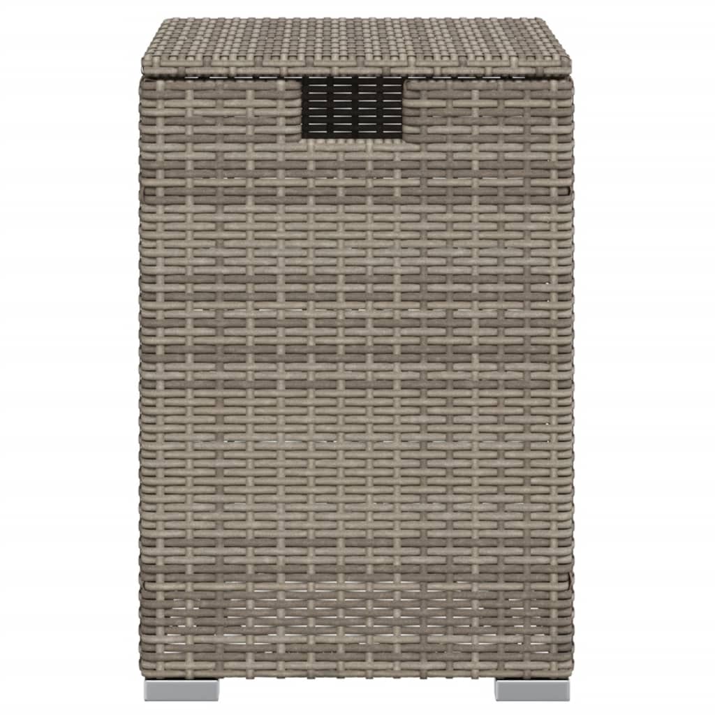 vidaXL Table cache-bouteille de gaz propane gris 40x40x60 cm rotin PE
