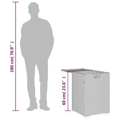 vidaXL Table cache-bouteille de gaz propane gris 40x40x60 cm rotin PE
