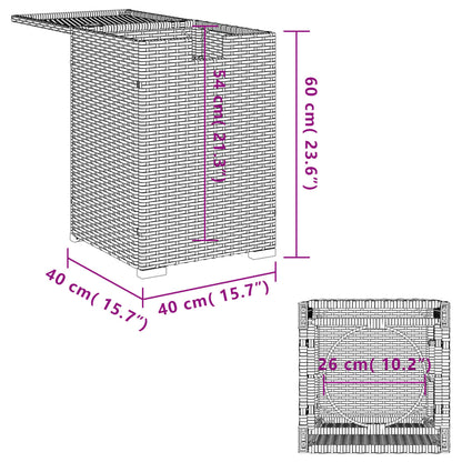 vidaXL Table cache-bouteille de gaz propane gris 40x40x60 cm rotin PE