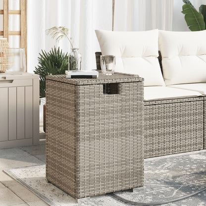 vidaXL Table cache-bouteille de gaz propane gris 40x40x60 cm rotin PE