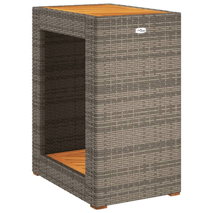 vidaXL Table d'appoint de jardin avec plateau en bois Gris 60x40x75 cm Rotin PE