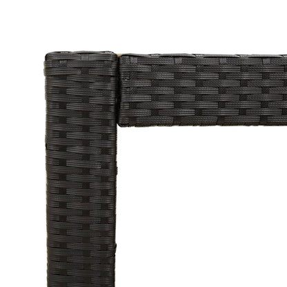 vidaXL Table d'appoint de jardin avec plateau en bois Noir Résine tressée