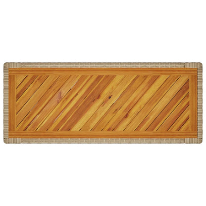 vidaXL Table d'appoint de jardin avec plateau en bois Beige Poly rotin