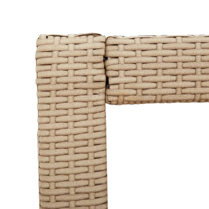 vidaXL Table d'appoint de jardin avec plateau en bois Beige Poly rotin