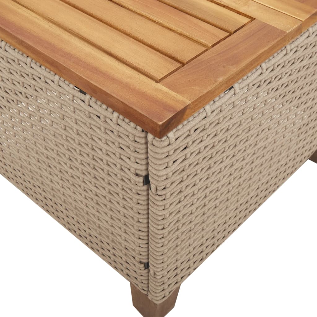 vidaXL Ensemble de bistrot 3 pièces avec coussins beige en rotin synthétique et bois d'acacia