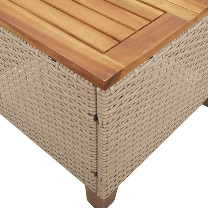 vidaXL Ensemble de bistrot 3 pièces avec coussins beige en rotin synthétique et bois d'acacia