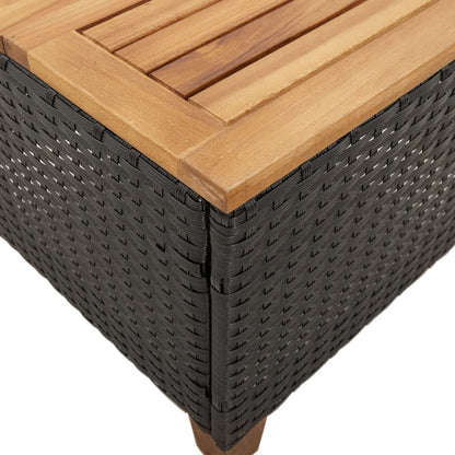 vidaXL Ensemble de bistrot 3 pcs avec coussins Noir Résine tressée Bois d'acacia
