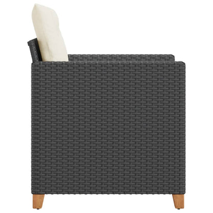 vidaXL Fauteuil de jardin avec coussins Noir Résine tressée