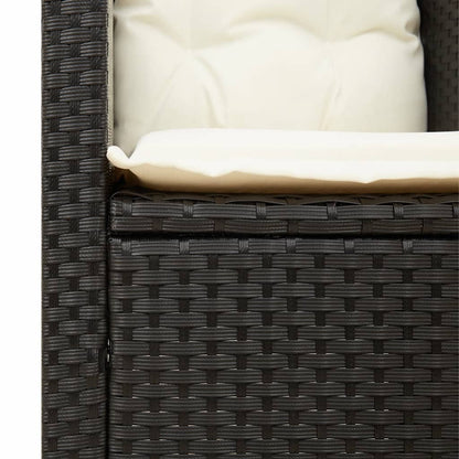 vidaXL Fauteuil de jardin avec coussins Noir Résine tressée