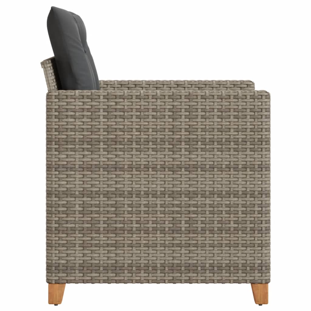 vidaXL Fauteuil de jardin avec coussin gris Résine tressée
