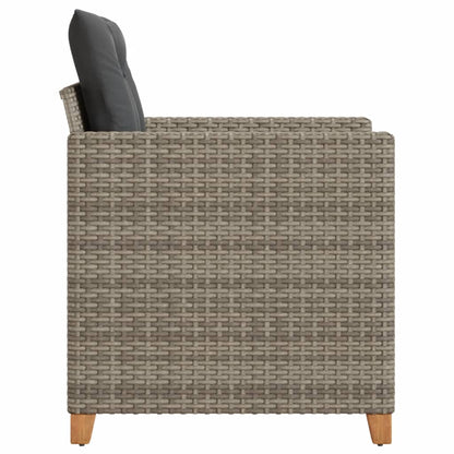vidaXL Fauteuil de jardin avec coussin gris Résine tressée
