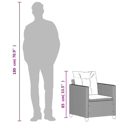 vidaXL Fauteuil de jardin avec coussin gris Résine tressée