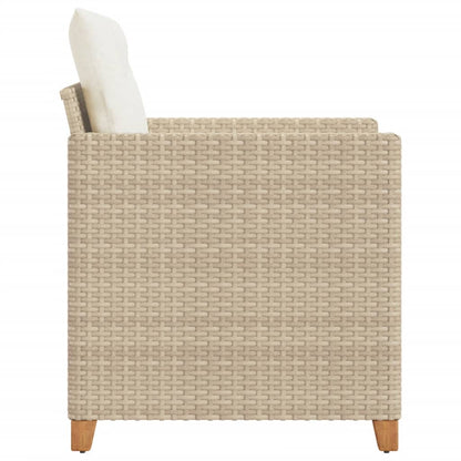vidaXL Gartensessel mit Kissen Beige Poly Rattan