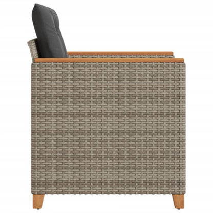 vidaXL Fauteuil de jardin avec coussin gris Résine tressée