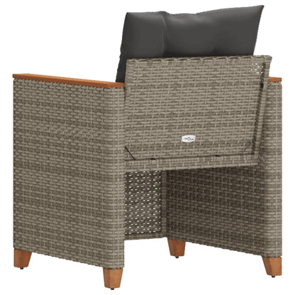 vidaXL Fauteuil de jardin avec coussin gris Résine tressée