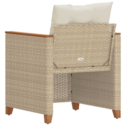 vidaXL Gartensessel mit Kissen Beige Poly Rattan