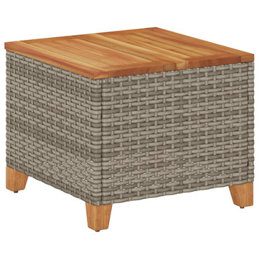 vidaXL Table de jardin gris 45x45x37 cm résine tressée bois d'acacia