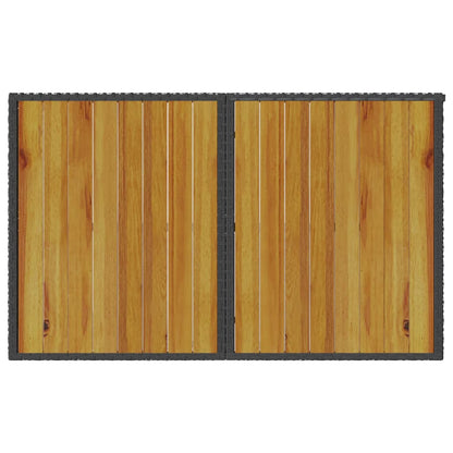 2-tlg. Garten-Essgruppe mit Kissen Schwarz Poly Rattan