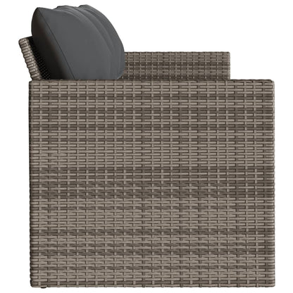 vidaXL Canapé de jardin 3 places avec coussins en résine tressée gris