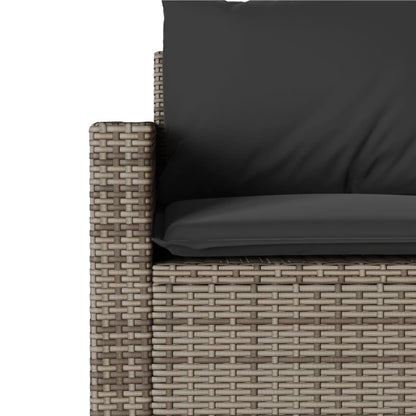 vidaXL Canapé de jardin 3 places avec coussins en résine tressée gris
