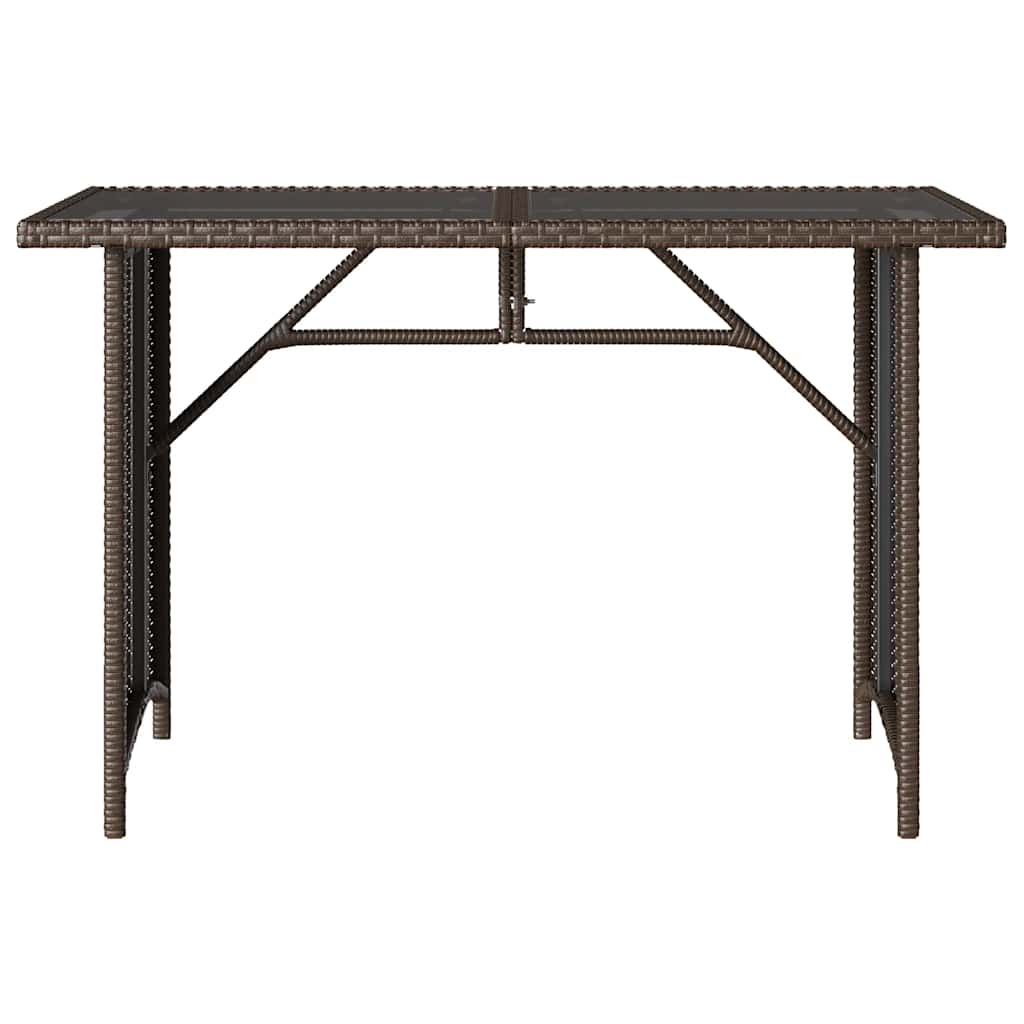 vidaXL Gartentisch mit Glasplatte Braun 110x68x70 cm Poly Rattan