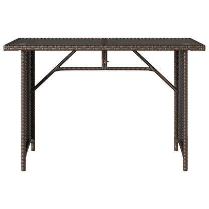 vidaXL Gartentisch mit Glasplatte Braun 110x68x70 cm Poly Rattan