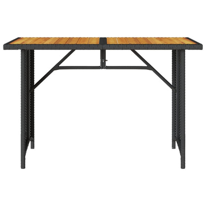 vidaXL Table de jardin avec plateau en bois Noir 110x68x70 cm Résine tressée