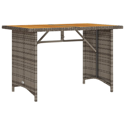 vidaXL Gartentisch mit Holzplatte Grau 110x68x70 cm Poly Rattan