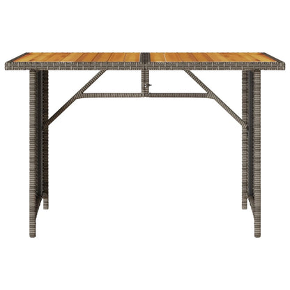 vidaXL Gartentisch mit Holzplatte Grau 110x68x70 cm Poly Rattan