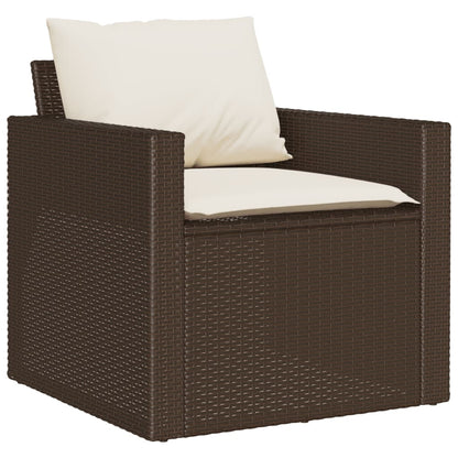 vidaXL 4-tlg. Garten-Sofagarnitur mit Kissen Braun Poly Rattan