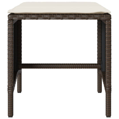 vidaXL 4-tlg. Garten-Sofagarnitur mit Kissen Braun Poly Rattan