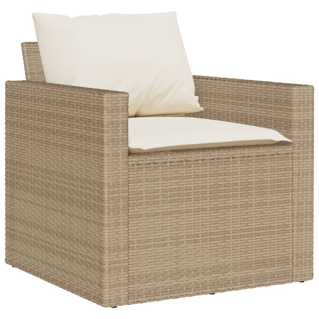 vidaXL Ensemble de canapés de jardin 4 pcs avec coussins en résine tressée beige